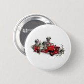 Badge Rond 5 Cm Pups dalmate avec camion-feu (Devant & derrière)