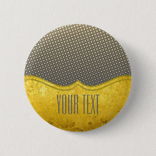 Badge Rond 5 Cm PURE OR motif / feuille d'or + votre photo et votr