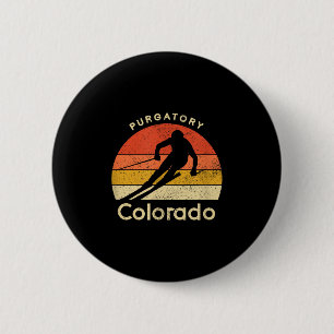Badge Rond 5 Cm Purgatoire de ski vintage Colorado Mountain