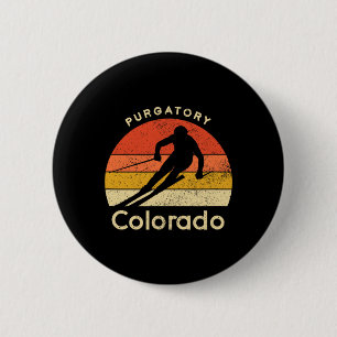 Badge Rond 5 Cm Purgatory Ski Vintage Colorado Montagne 