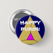 Badge Rond 5 Cm PURIM HEUREUX ! Bouton (Devant & derrière)