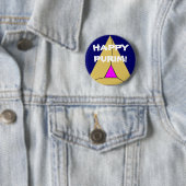 Badge Rond 5 Cm PURIM HEUREUX ! Bouton (En situation)