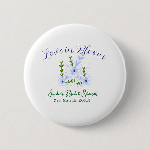 Badge Rond 5 Cm Purple boho amour en fleurs nom de la baby shower