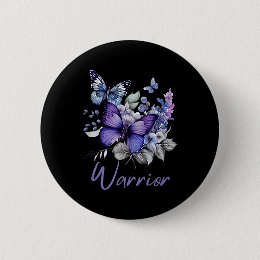Badge Rond 5 Cm Purple Butterflies Warrior Suicide Prevention Awar (Devant)