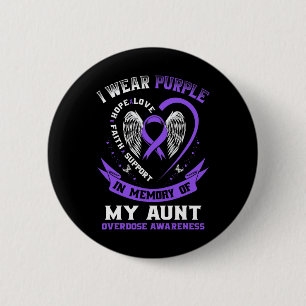 Badge Rond 5 Cm Purple En Mémoire De Mes Adjudicateurs D'Overdose