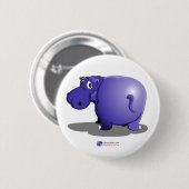 Badge Rond 5 Cm Purple Hippo Button (Devant & derrière)
