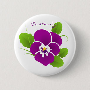 Badge Rond 5 Cm Purple Pansy Flower Thunder_Cove