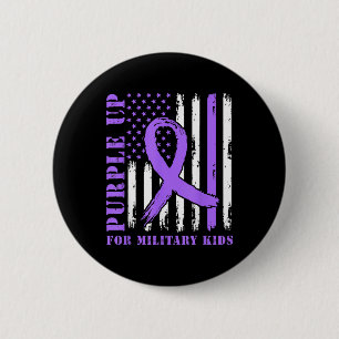 Badge Rond 5 Cm Purple Up For Military Kids Us Drapeau Militaire C