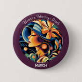Badge Rond 5 Cm Purple Women's History Month (Devant)