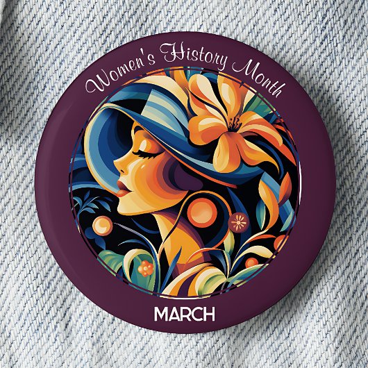 Badge Rond 5 Cm Purple Women's History Month