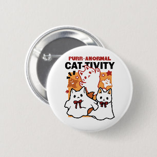 Badge Rond 5 Cm Purr-anormal Cat Cat mignonne Halloween Conception