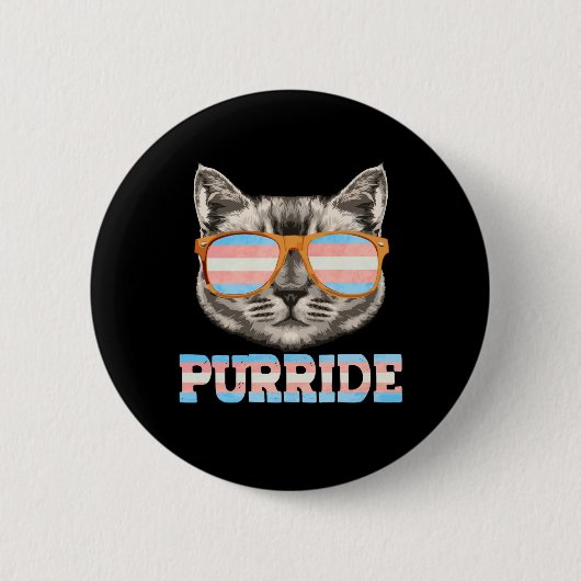 Badge Rond 5 Cm Purride Cat Pride LGBT Transgenre Drapeau Transgen (Devant)