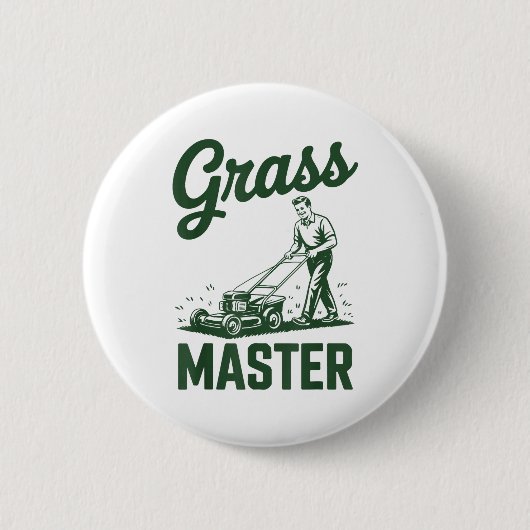 Badge Rond 5 Cm Push Lawn Mower Legend Gr Master Dad Funny Mowing (Devant)