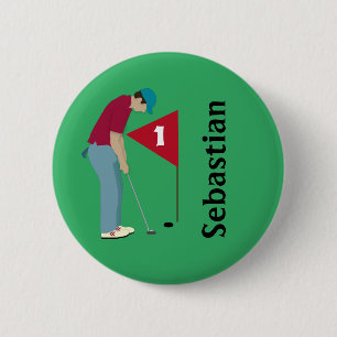 Badge Rond 5 Cm Putage de golfeurs verts