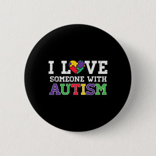 Badge Rond 5 Cm Puzzle Coeur J'Aime Quelqu'Un Avec Sensibilisation