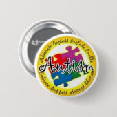 Badge Rond 5 Cm puzzle d'autisme (Devant & derrière)