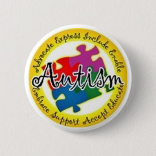 Badge Rond 5 Cm puzzle d'autisme