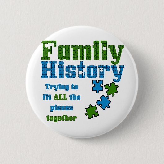 Badge Rond 5 Cm Puzzle d'histoire familiale (Devant)