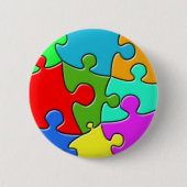 Badge Rond 5 Cm Puzzle psychédélique (Devant)