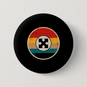 Badge Rond 5 Cm Puzzle Rétro Autisme Vintage Années 70 80 Sensibil