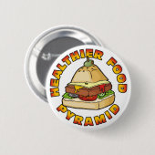 Badge Rond 5 Cm Pyramide alimentaire plus saine (Devant & derrière)