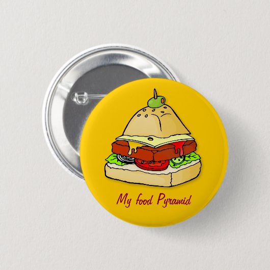 Badge Rond 5 Cm Pyramide Burger (Devant & derrière)