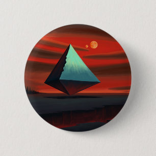 Badge Rond 5 Cm Pyramide de lune