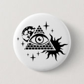 Badge Rond 5 Cm pyramide et l'œil (Devant)