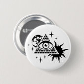 Badge Rond 5 Cm pyramide et l'œil (Devant & derrière)