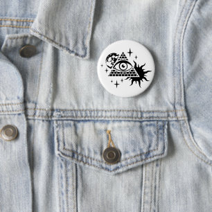 Badge Rond 5 Cm pyramide et l'œil
