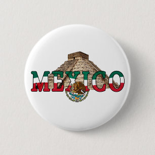 Badge Rond 5 Cm Pyramides du Mexique