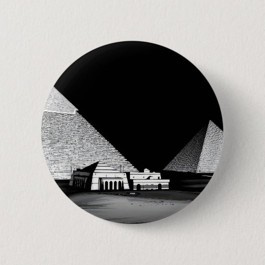 Badge Rond 5 Cm Pyramides noires et blanches (Devant)