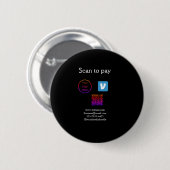 Badge Rond 5 Cm Q R code venmo scanner pour payer ajouter le logo  (Devant & derrière)