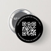 Badge Rond 5 Cm QR Code Business Template Black (Devant & derrière)