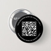 Badge Rond 5 Cm QR Code Business Template Black (Devant & derrière)