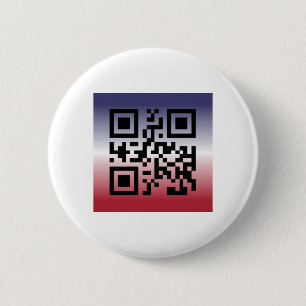 Badge Rond 5 Cm QR Code® dit : HEUREUX 4 JUILLET