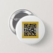 Badge Rond 5 Cm QR Code® dit : HEUREUX ANNIVERSAIRE (Devant & derrière)