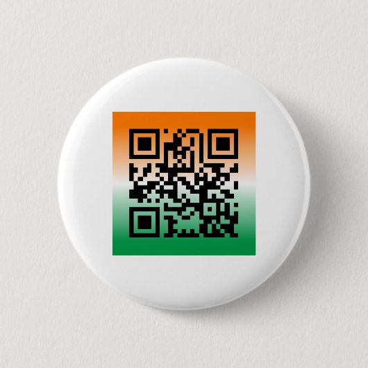 Badge Rond 5 Cm QR Code® Dit : HEUREUX ST. LA JOURNÉE DE PATRICK (Devant)