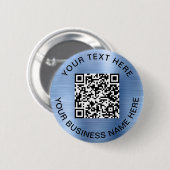 Badge Rond 5 Cm QR Code promo bleu (Devant & derrière)