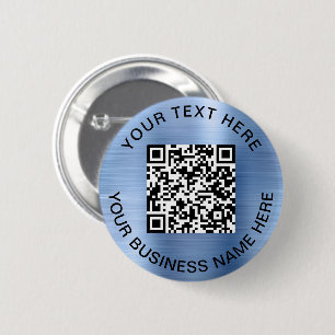 Badge Rond 5 Cm QR Code promo bleu