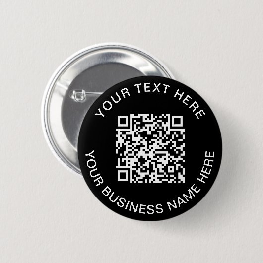 Badge Rond 5 Cm QR Code promotionnel noir (Devant & derrière)