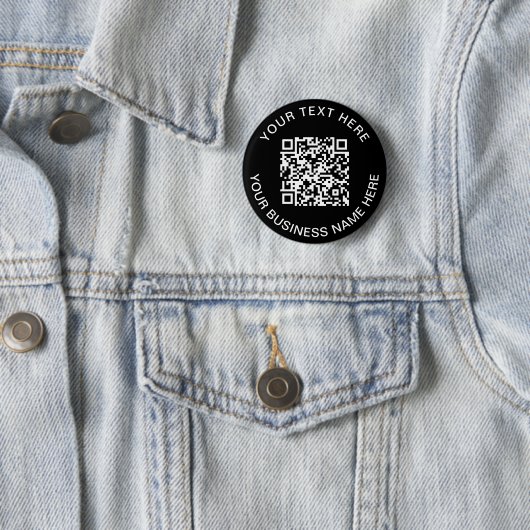 Badge Rond 5 Cm QR Code promotionnel noir (En situation)