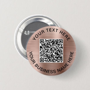 Badge Rond 5 Cm QR Code promotionnel Rose Gold
