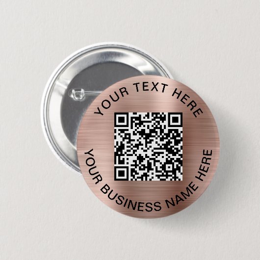 Badge Rond 5 Cm QR Code promotionnel Rose Gold (Devant & derrière)