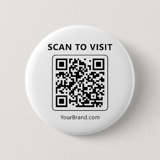 Badge Rond 5 Cm QR Code Scan to Visit Minimal Website Marketing (Devant)
