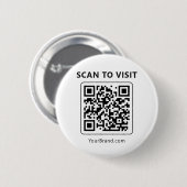Badge Rond 5 Cm QR Code Scan to Visit Minimal Website Marketing (Devant & derrière)
