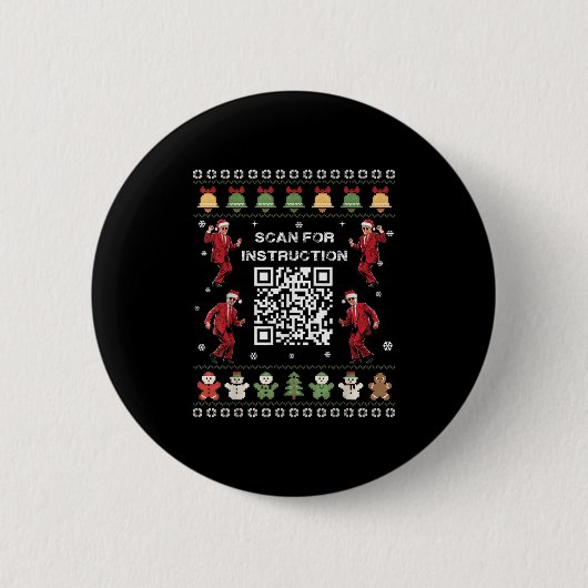 Badge Rond 5 Cm Qr Trump Dance Code Président Analyse De L'Instruc (Devant)