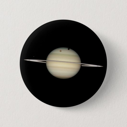 Badge Rond 5 Cm Quadruple transit de la Lune de Saturne (Devant)