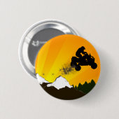Badge Rond 5 Cm quads. coucher de soleil orange. (Devant & derrière)