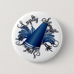 Badge Rond 5 Cm Qualités bleues et argentées